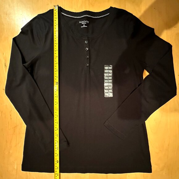 Relativity 2-Piece Black & Gray Pajama Set Women’s Medium - Picture 6 of 11